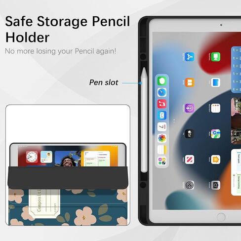حالة لجيل iPad السادس/الجيل الخامس من iPad/iPad 9.7 بوصة (2018/2017)/iPad Air 2 & 1 9.7 بوصة (2014/2013) ، حالة الواقي الواقية من الورقة مع حامل قلم رصاص ، غطاء حامل ذكي Trifold - الوردي in Kuwait