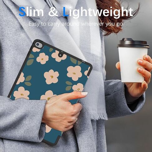 حالة لجيل iPad السادس/الجيل الخامس من iPad/iPad 9.7 بوصة (2018/2017)/iPad Air 2 & 1 9.7 بوصة (2014/2013) ، حالة الواقي الواقية من الورقة مع حامل قلم رصاص ، غطاء حامل ذكي Trifold - الوردي in Kuwait