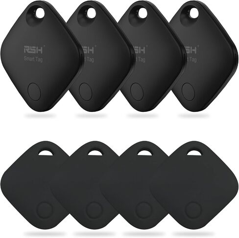 Key Finder Bluetooth Luggage Tracker tag Locator Works with Apple Find My,Smart Tracker for Suitcase, Bag, Backpack, Wallet,Replaceable Battery Smart tag Item Finder (2 Black Tag & Case) in Saudi Arabia