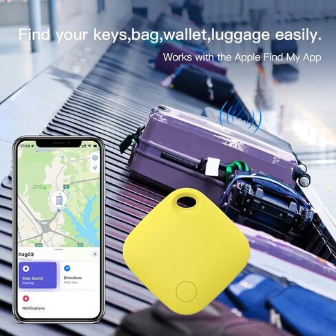 محدد موقع بطاقة تعقب الأمتعة بتقنية Bluetooth يعمل مع Apple Find My، جهاز تعقب ذكي لحقيبة السفر والحقيبة وحقيبة الظهر والمحفظة وبطارية قابلة للاستبدال وعلامة ذكية للعناصر (2 علامة سوداء وحقيبة) in Kuwait