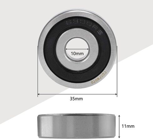 Sealed Ball Bearing - Lubricated - Chrome Steel (6201-2RS, 4) in Kuwait