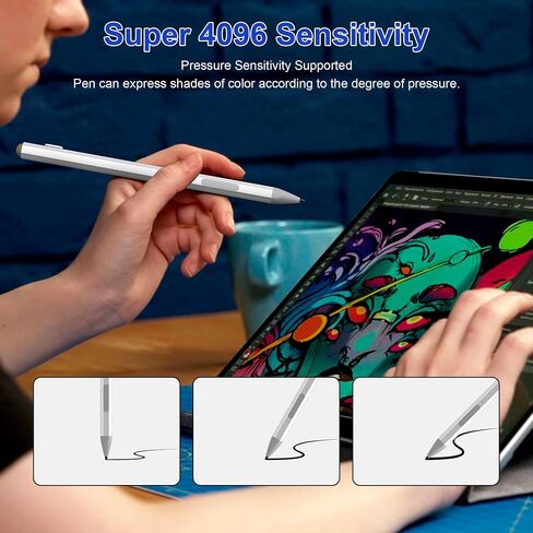 Surface Pen Stylus for Microsoft Surface Pro 11/10/X/9/8/7/7+/6/5/4/3, Surface Go 4/3/2/1, Surface Laptop/Studio/Book 4/3/2/1 Stylus Pen with Palm Rejection, 4096 Pressure, Magnetic, 4Nibs,Rehargeable in Saudi Arabia