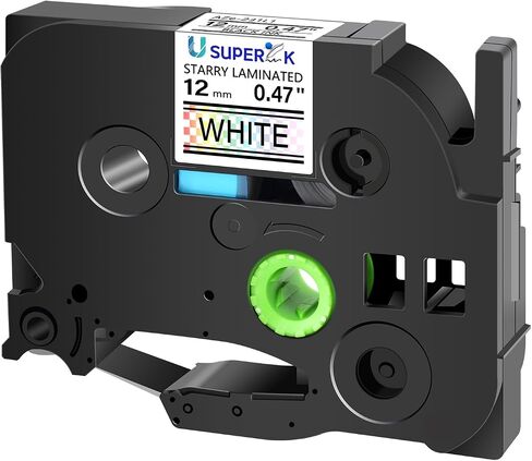 USUPERINK Compatible for Brother P-Touch TZe-531L1 TZ-531L1 TZe TZ Tape 12mm 0.47'' Black on Blue Rainbow Glitter Starry Bling Label Tape for PT-H300 PT-H300LI PT-H500LI PT-P700 PT-P710BT PT-P750W in Kuwait