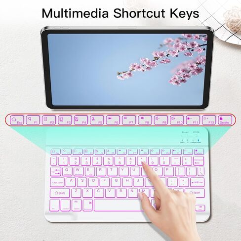 XIWMIX Wireless Bluetooth Keyboard for Samsung Galaxy Tablets, Ultra-Slim Portable, Type-C Rechargeable, Compatible with Tab A9+/S10 FE/S9/S9 FE/S9+/S9 FE+/S6 Lite/S7/A8 in Saudi Arabia