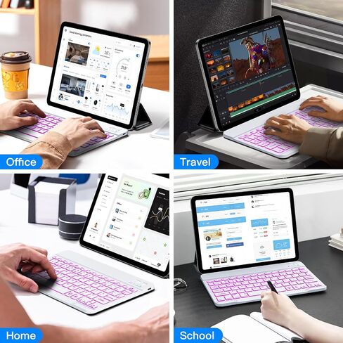XIWMIX Wireless Bluetooth Keyboard for Samsung Galaxy Tablets, Ultra-Slim Portable, Type-C Rechargeable, Compatible with Tab A9+/S10 FE/S9/S9 FE/S9+/S9 FE+/S6 Lite/S7/A8 in Saudi Arabia