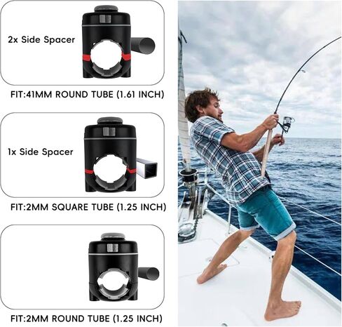 HITORHIKE Fishing Rod Holder Universal Fit Kit Allows for 360-degree Adjustment Kayak Fishing Boat Powerlock Rod Holder in Kuwait