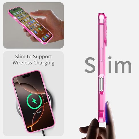 JJGoo Compatiable with iPhone 15 Pro Max Case Clear, Transparent Shockproof Phone Case, Slim Anti-Scratch Hard PC Back Protective Cover Bumper, Clear in Saudi Arabia