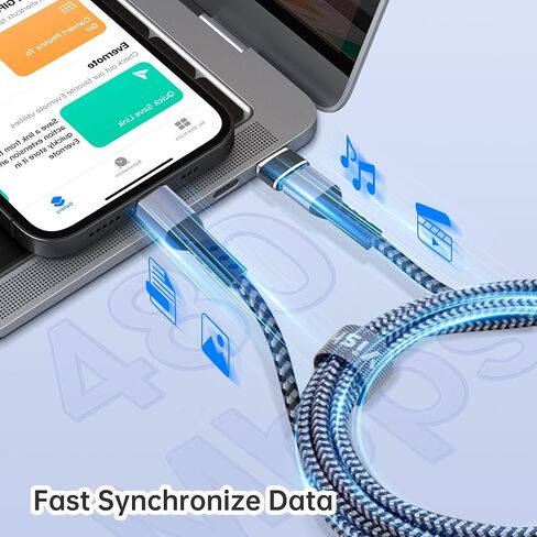 YISH USB C to USB C Cable, 60W PD3.0 USB C Cable Nylon Braided (3.3ft/1m, 2Pack), Type C Fast Charging Cable Compatible with iPhone 15 Pro Max Plus iPad MacBook Samsung 24/23 Switch Google Pixel in Saudi Arabia