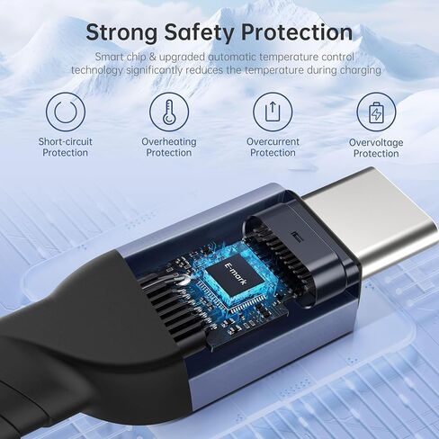 YISH USB C to USB C Cable, 60W PD3.0 USB C Cable Nylon Braided (3.3ft/1m, 2Pack), Type C Fast Charging Cable Compatible with iPhone 15 Pro Max Plus iPad MacBook Samsung 24/23 Switch Google Pixel in Saudi Arabia