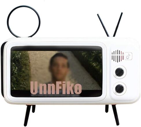 Unnfiko Retro TV Style حامل حامل ، مكتب كاريكاتير سطح المكتب Desket Mount ، Universal for iPhone X 6 7 8 Plus XS 14 13 11 Pro Max (TV Brown) in Kuwait