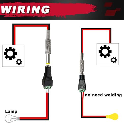 4PCS 5.5 x 2.1mm 5A DC-099 DC Power Jack Socket Threaded Female Panel Mount Connector with 18AWG Wire DC Power Male Pigtail Wire with Waterproof Cover Cap Hexagonal Nut Wiring Cap in Saudi Arabia