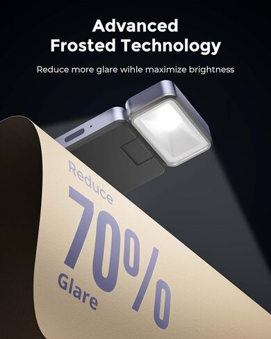 86lux Book Light, Rechargeable Clip-On LED Reading Light for Bed | 3 Color Temperatures with Stepless Dimming, Ultralight Bookmark Design for Book Lovers, Grey in Saudi Arabia