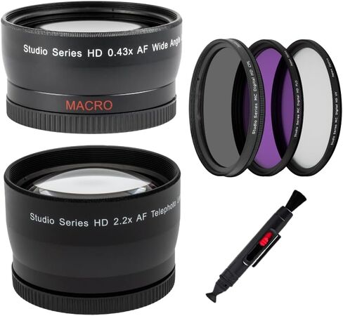 58mm 2.2x عدسة تليفوتوغرافية عالية الدقة من DSLR Canon EOS Rebel 70d 77d 80d 90d T8i T7i T6i T6S T6 T5i T5 T4i T3i T100 SL1 SL2 in Saudi Arabia