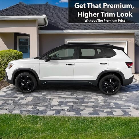 BOGAR TECH DESIGNS Outer Front Chrome Delete Overlay Compatible with Volkswagen Taos 2022-2024, Gloss Black in Saudi Arabia