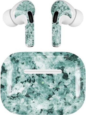 غلاف صوتي من Skinit متوافق مع Apple AirPods Pro (الجيل الثاني، 2022) بتصميم رخامي فيروزي مصمم في الأصل in Kuwait