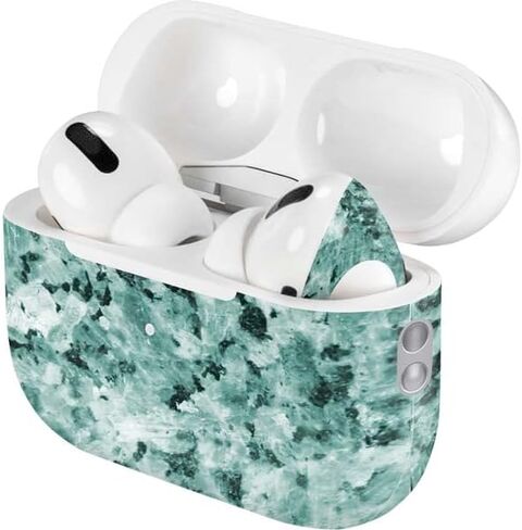 غلاف صوتي من Skinit متوافق مع Apple AirPods Pro (الجيل الثاني، 2022) بتصميم رخامي فيروزي مصمم في الأصل in Kuwait
