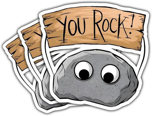 (3pcs) You Rock Sticker, Funny You Rock Sticker, You Rock Meme Motivation Sticker, Sticker Die-Cut Waterproof Vinyl Sticker for Laptop Water Bottle Phone Window Helmet in Kuwait