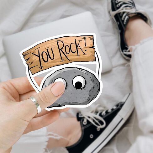(3pcs) You Rock Sticker, Funny You Rock Sticker, You Rock Meme Motivation Sticker, Sticker Die-Cut Waterproof Vinyl Sticker for Laptop Water Bottle Phone Window Helmet in Kuwait