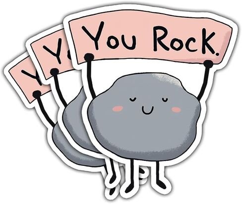 (3pcs) You Rock Sticker, Funny You Rock Sticker, You Rock Meme Motivation Sticker, Sticker Die-Cut Waterproof Vinyl Sticker for Laptop Water Bottle Phone Window Helmet in Kuwait