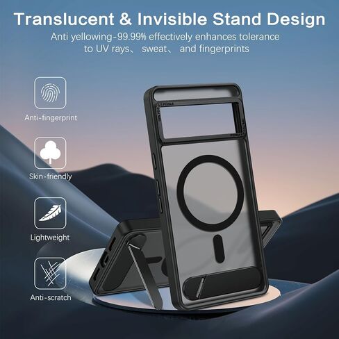 Guagua for Google Pixel 7 Pro Case مع الحالات المغناطيسية ذات الحالات المغناطيسية غير المرئية غير المرئية الشفافة غير اللامعة. in Kuwait