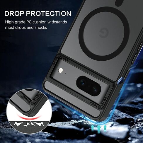Guagua for Google Pixel 7 Pro Case مع الحالات المغناطيسية ذات الحالات المغناطيسية غير المرئية غير المرئية الشفافة غير اللامعة. in Kuwait