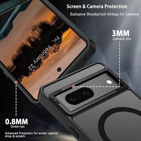 Guagua for Google Pixel 7 Pro Case مع الحالات المغناطيسية ذات الحالات المغناطيسية غير المرئية غير المرئية الشفافة غير اللامعة. in Kuwait