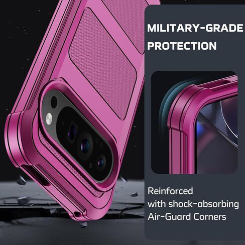 for Google Pixel 9 Pro XL Case with 2X Screen Protector + [Kickstand & Belt Clip Holster], Military-Grade Drop Protection Bumper Heavy Duty Phone Case for Google Pixel 9 Pro XL (Burgundy) in Kuwait