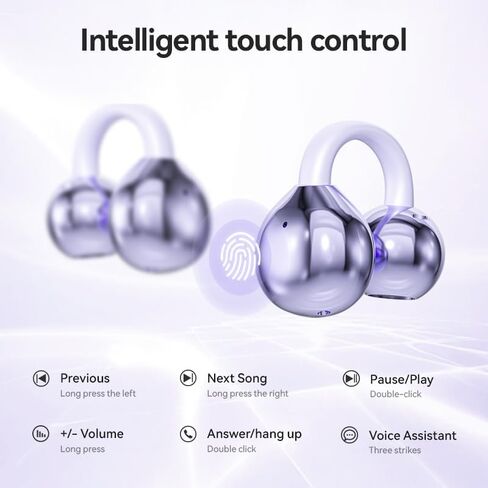 سماعات الأذن اللاسلكية مفتوحة مقطع أذن على سماعات الرأس مع شحن الشاشة الرقمية LED Case Touch Control Bluetooth 5.4 in Kuwait