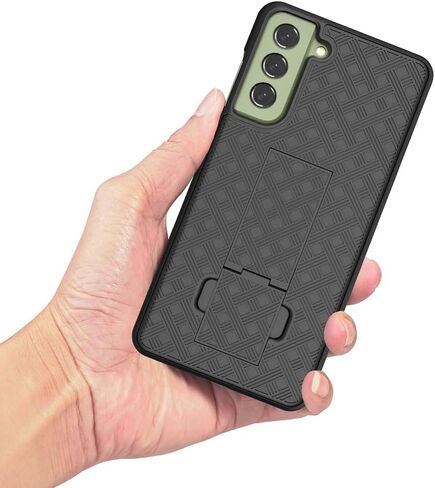 حافظة الحافظة لـ Sumsung Galaxy S24 Fe ، Combo Slim Shell Case للرجال الذين يعانون من Kickstand + Swivel Belt Clip 2024 إصدار فقط ، Black in Saudi Arabia