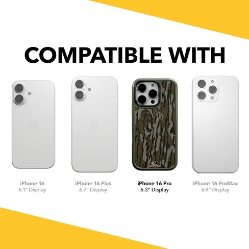 CellHelmet Fortitude Case لـ iPhone 16 Pro | Magsafe متوافق | حماية مزدوجة | إسقاط اختبار معتمد | صدمة متين iPhone 16 Pro Mossy Oak Case | كامو الأراضي السفلية in Kuwait