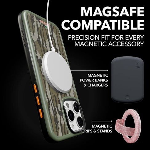 CellHelmet Fortitude Case لـ iPhone 16 Pro | Magsafe متوافق | حماية مزدوجة | إسقاط اختبار معتمد | صدمة متين iPhone 16 Pro Mossy Oak Case | كامو الأراضي السفلية in Kuwait