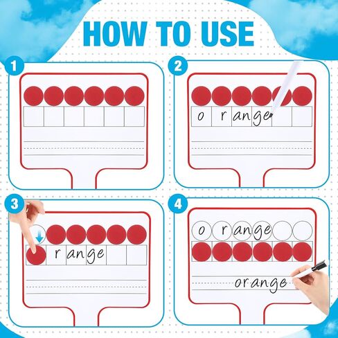 Seajan 6 Pcs Magnetic Paddle Set Education Dry Erase Double Side Handheld Answer Board with Magnetic Counters Discs Phonemic Awareness Phonics Games Toy for Students Kids Teaching (Single Magnetic) in Kuwait