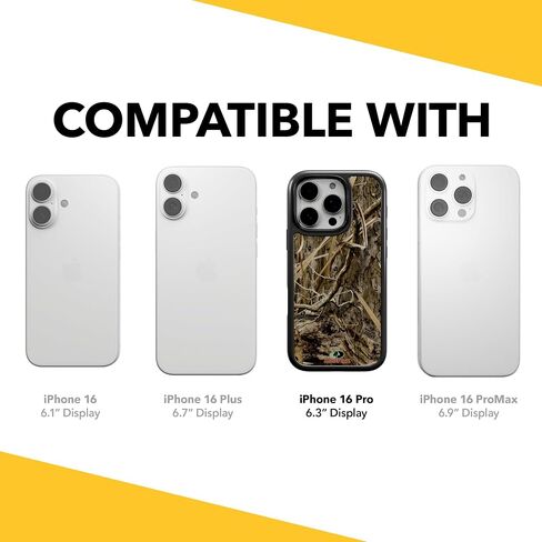 CellHelmet Fortitude Case لـ iPhone 16 Pro | Magsafe متوافق | حماية مزدوجة | إسقاط اختبار معتمد | صدمة متين iPhone 16 Pro Mossy Oak Case | كامو الأراضي السفلية in Kuwait