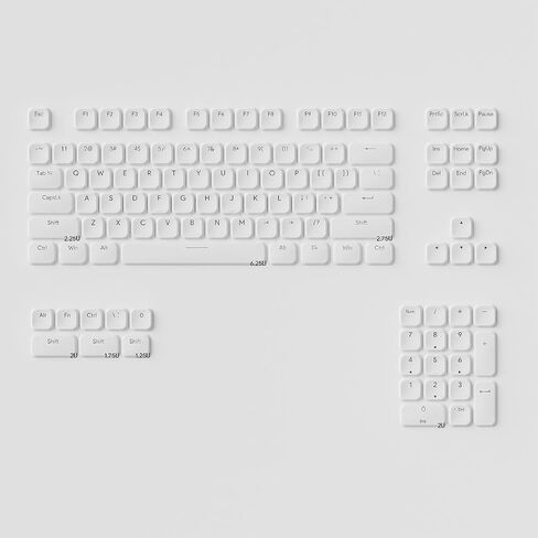 Sumgsn 112 Keys Low Profile White Doubleshot Keycaps Set for 60% 65% 75% 95% Mechanical Keyboards in Saudi Arabia