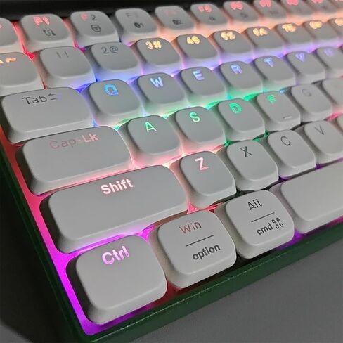 Sumgsn 112 Keys Low Profile White Doubleshot Keycaps Set for 60% 65% 75% 95% Mechanical Keyboards in Saudi Arabia