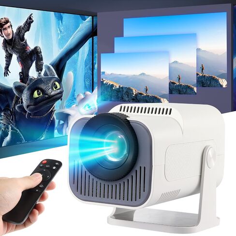 Mini Projector,HY320 Mini 4K 200 ANSI Projector with Wifi 6 and Bluetooth 5, Portable Projector Auto Keystone Correction,30"-130" Screen,180°Rotatable, Android 11.0 Smart Movie Projector in Saudi Arabia