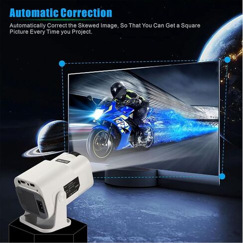 Mini Projector,HY320 Mini 4K 200 ANSI Projector with Wifi 6 and Bluetooth 5, Portable Projector Auto Keystone Correction,30"-130" Screen,180°Rotatable, Android 11.0 Smart Movie Projector in Saudi Arabia