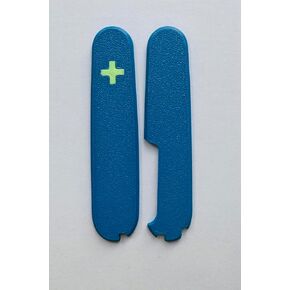 Replacement Covers For Victorinox Scales Plus 91mm Plastic Handles With Extra Pen Slot And Glowing Cross (Glowing Green)