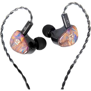 KBEAR KB02 Colorful Resin Shell in Ear Monitor Headphones, Bone Conduction Dynamic Driver Wired Earbuds, IEM Headphones HiFi Earphones with 2Pin 4N OFC Cable 3.5mm Plug for Singers Musicians, Brown