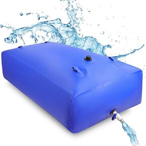 Ruralty Water Tank for Camping - 264 Gallon Capacity PVC Collapsible Water Bladder Bag, Garden Watering, Detailing, or Emergency Storage - Foldable Plastic Water Storage Tank with Dispensing Valve
