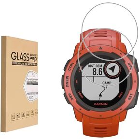(2 Pack) Screen Protector for Garmin Instinct/Garmin Instinct Solar Tempered Glass，9H Hardness Anti Scratch，Bubble Free，Case Friendly Easy Installation
