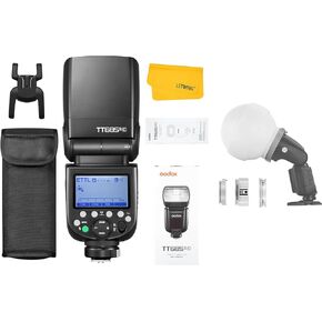 Godox TT685II-C TT685IIC Camera Flash Speedlite Compatible for Canon EOS Cameras, 0.1-2.6s Recycle Time, HSS 1/8000s GN60 2.4G Wireless X System Speedlight with Godox ML-CD15 Diffusion Dome Kit