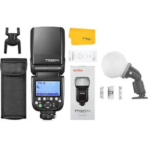 Godox TT685II-S TTL Flash Compatible for Sony Camera Flash Speedlite, 2.4G Wireless X System GN60 1/8000s HSS Flash, 0.1-2.6s Recycle Time, Speedlite with Godox ML-CD15 Diffusion Dome Kit