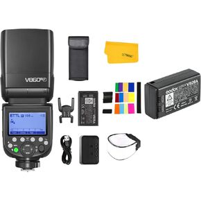 Godox V860III-F Camera Flash Speedlight for Fuji, 2.4G 1/8000S HSS Flash Speedlite Compatible for Fuji Fujifilm Camera with Godox VB26A Replacement Lithium Battery Pack, 10 Levels LED Modeling Light