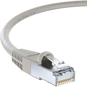 InstallerParts Ethernet Cable CAT6A Cable Shielded (SSTP) Booted 3 FT - Gray - Professional Series - 10Gigabit/Sec Network/High Speed Internet Cable, 550MHZ