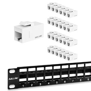 iwillink RJ45 Cat6 Keystone Coupler 25-Pack with 24 Port Blank Keystone Patch Panel