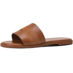 Stratuxx Kaze Women's Dressy Sandals Slip on Flat Summer Shoes Open Toe Slide Sandals for Women Size 5-11