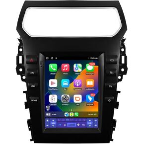 2+32G Android 13 Double Din Car Stereo for Ford Explorer 2011-2019 with 10.4 Inch Touchscreen Radio Built-in Wireless Carplay/Android Auto/GPS/Bluetooth/FM/AUX-in/Steering Wheel Controls/Backup Camera