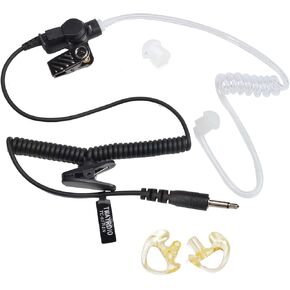 Twayrdio 1Pin 3.5mm استمع فقط سماعة أذن الراديو مع أنبوب لفائف صوتية صافية ، 1PAIR متوسطة الأذن ، طرف أذن أذن بديلة لسيارات موتورولا ثنائية الاتجاه ، ميكروفونات مكبرات الصوت عن بعد