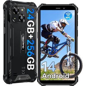 OUKITEL WP32 PRO Rugged Smartphone Unlocked - 24GB RAM+256GB ROM Android 14 Rugged Phone, 6'' Display Cellphone, 20MP Camera, 6300mAh Battery IP68/IP69K Waterproof Phone, 4G Dual SIM/NFC/GPS/T-Mobile